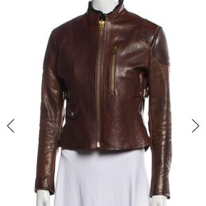Acne Studios Brown Leather Jacket